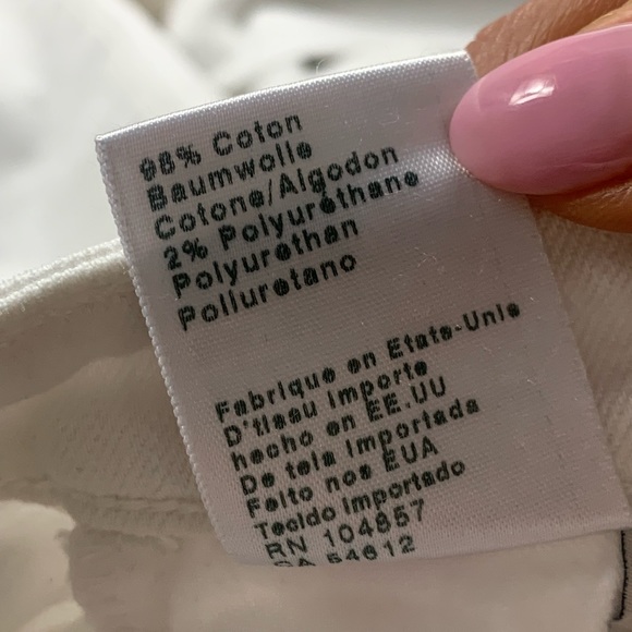 AG The Stevie Slim Straight Ankle Raw Hem White Jeans - Picture 9 of 13